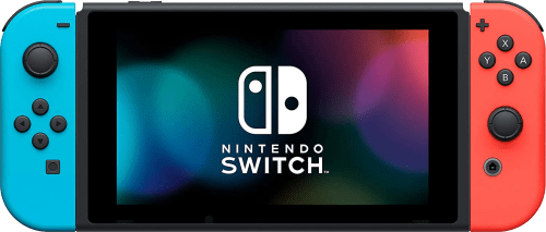 Nintendo Switch with Red and Blue Joy-Cons and the dock