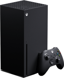Xbox Series X with black controller